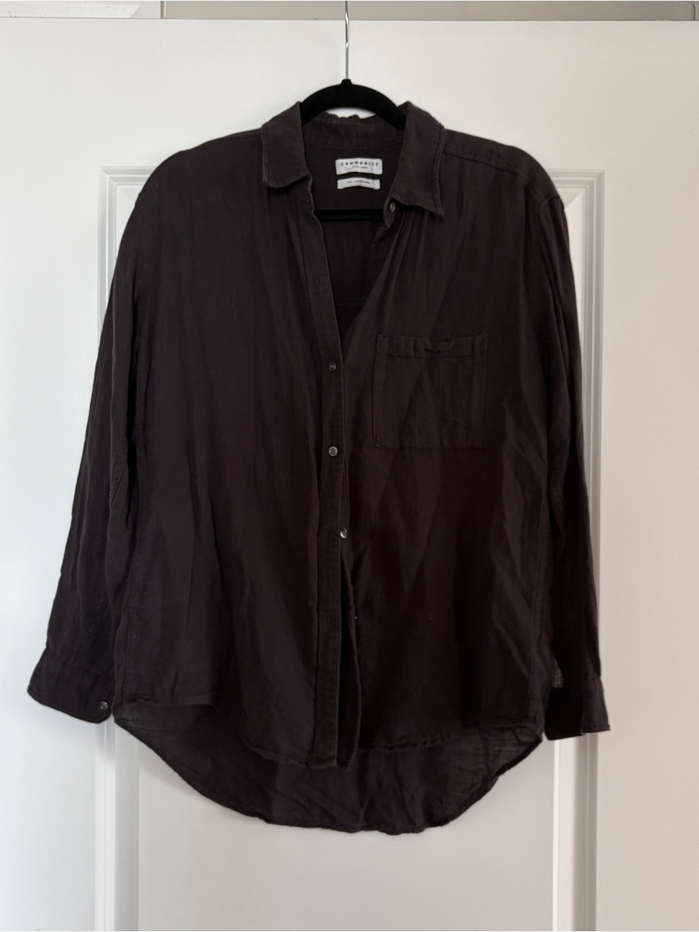 Aritzia Black Button-Down Shirt